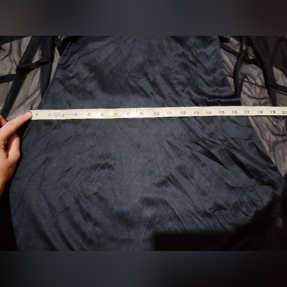 MARIPOSA Black and Silver Thin-Strap Midi Dress - Picture 8 of 10